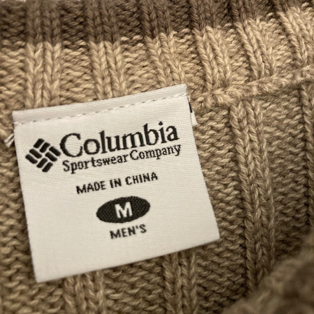 Men's Medium Columbia Crewneck Sweater Light Brown